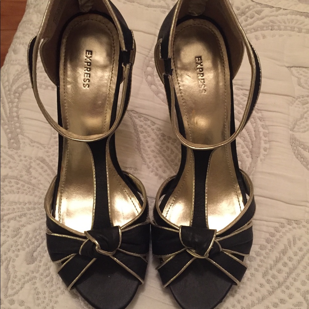 Express ankle strap high heels 8.5